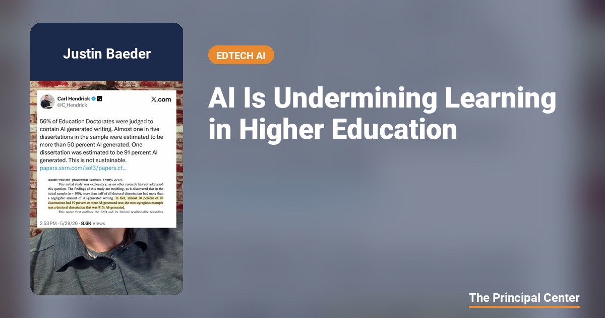 AI Is Undermining Learning in Higher Education — The Principal Center