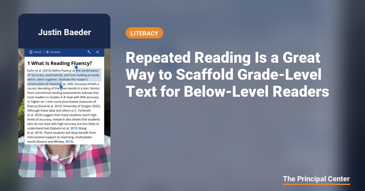 Repeated Reading Is a Great Way to Scaffold Grade-Level Text for Below ...